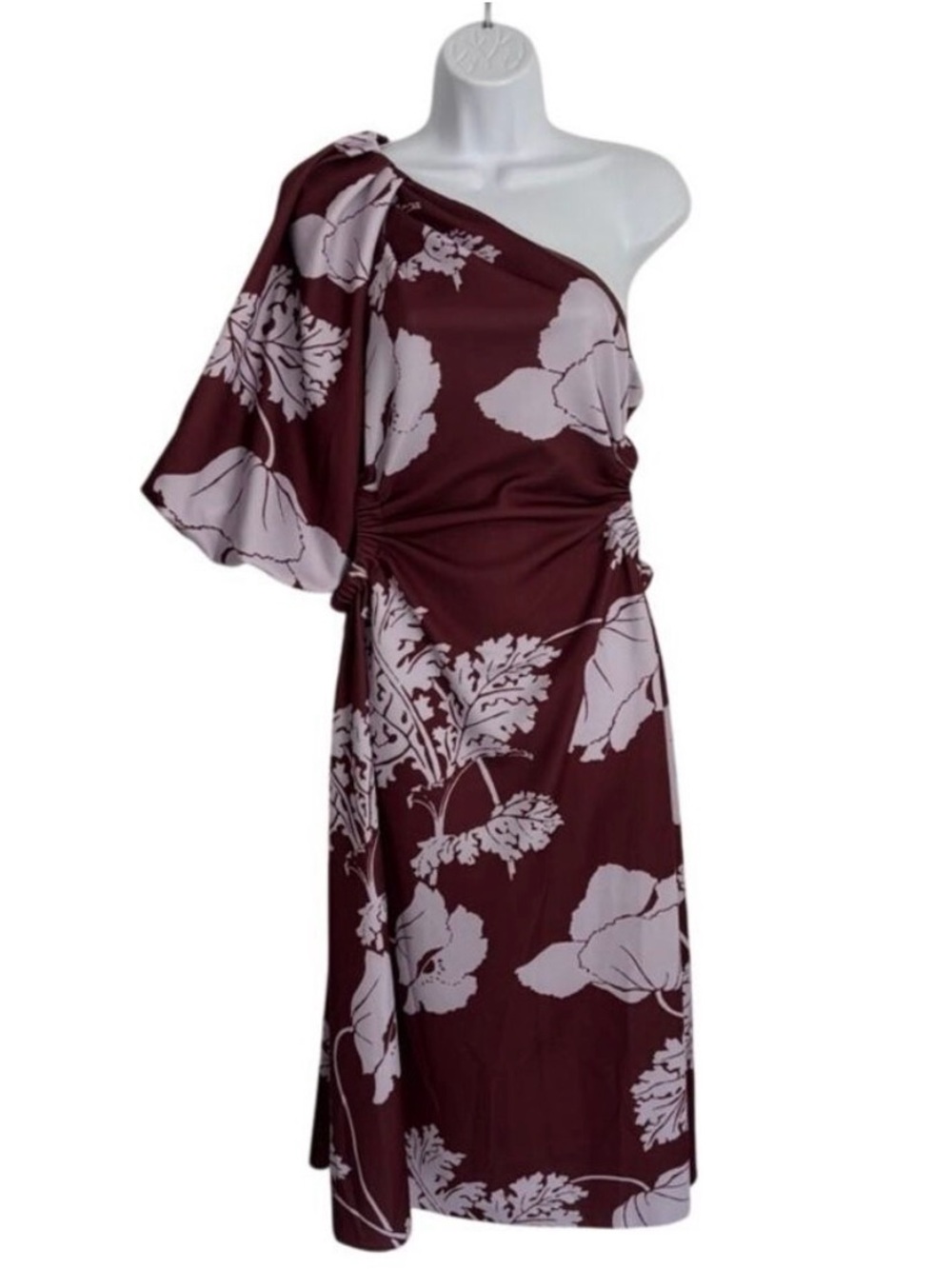 NWOT ASOS One Shoulder Midi Dress Romantic Avant Garde Wedding Guest 12